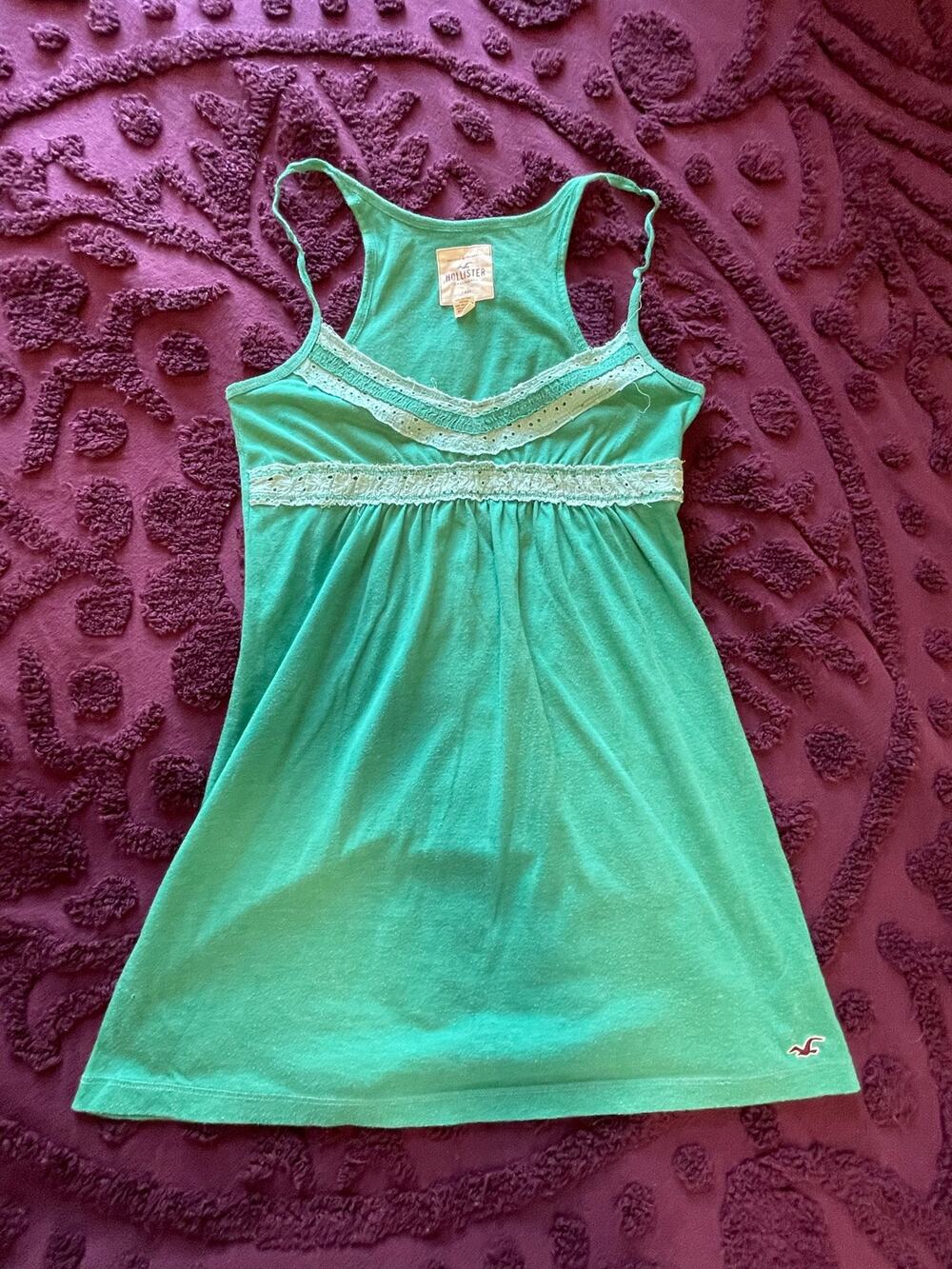 vintage green hollister babydoll tank top